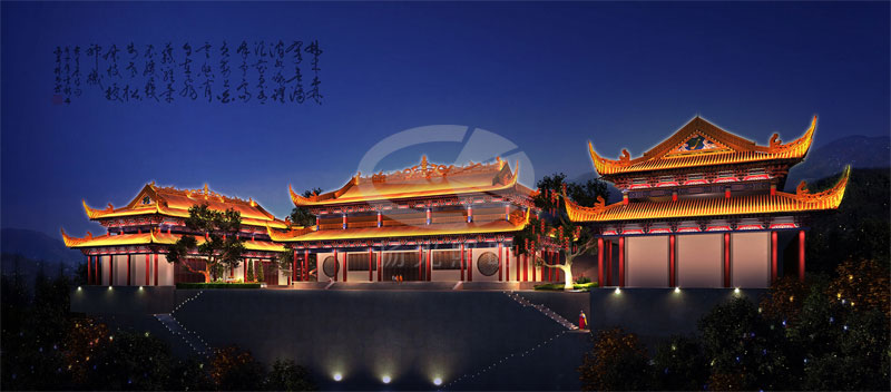 古建築（zhù）夜景燈光設（shè）計效果圖