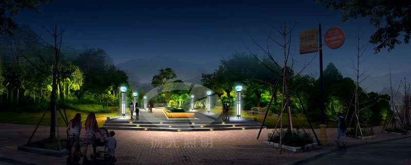 城市公園夜景燈光（guāng）工（gōng）程設計效果圖