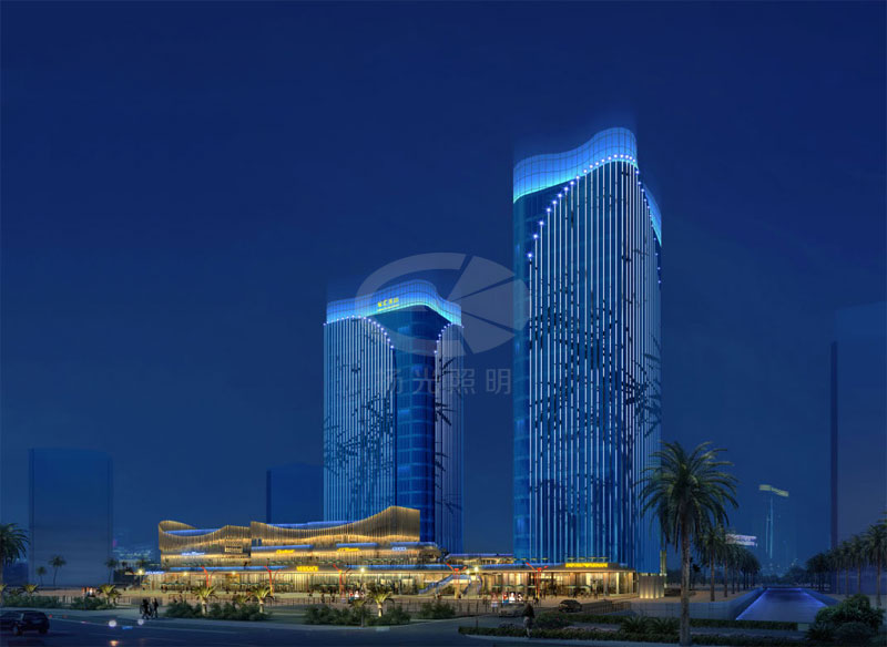 建築夜景亮化設計（jì）效果圖一