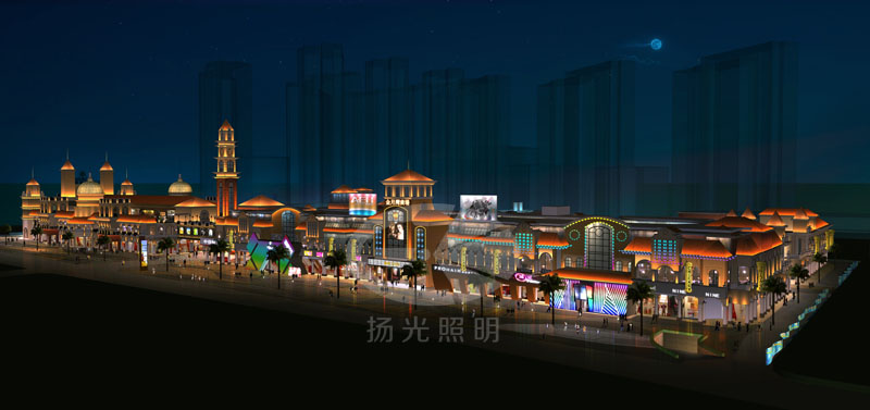 商業街泛光照（zhào）明設計（jì）鳥瞰圖