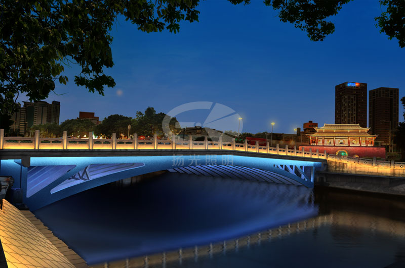 城市橋梁夜景燈光（guāng）設計效果圖