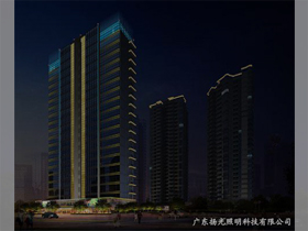 東莞嘉（jiā）宏大廈寫辦樓外立麵亮化