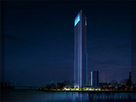 珠海橫琴（qín）總部大廈外立麵照明設計（jì）