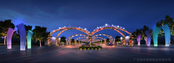 汕頭方特歡樂世界花卉大道夜（yè）景照明